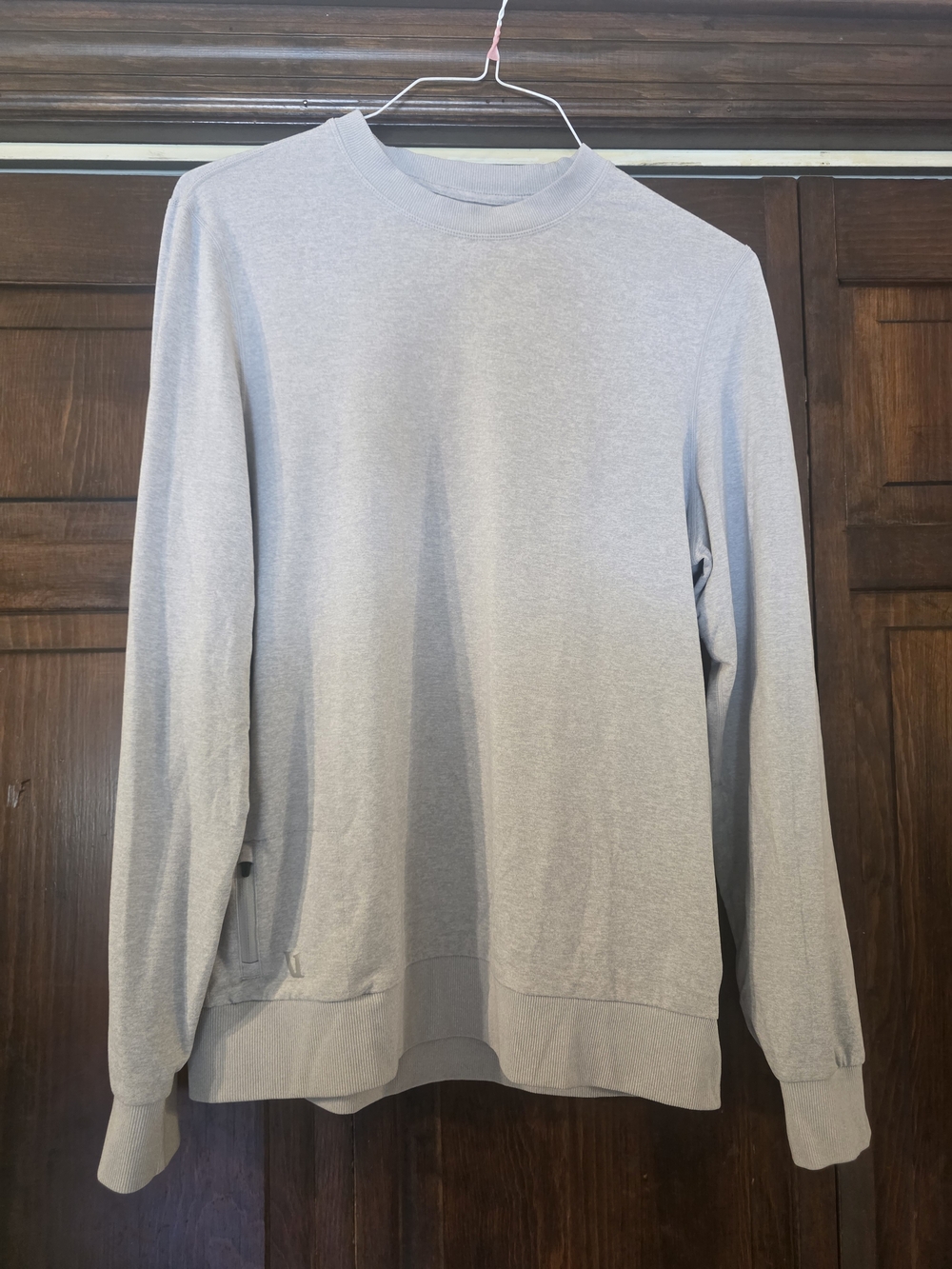 Vuori Ponto Performance Crew Neck Sweatshirt - Men's M (Style V224) Light Gray